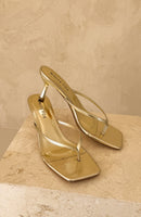 Mitchell Thong Mules Gold