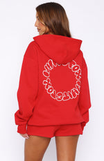 Take A Guess Oversized Hoodie Red