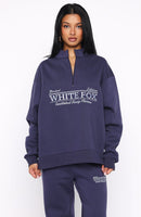 Standing My Ground Zip Front Sweater Navy