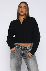 Warm Whispers Knit Cardigan Black