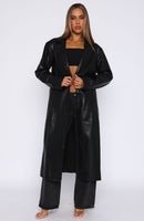 Two Timer PU Coat Black