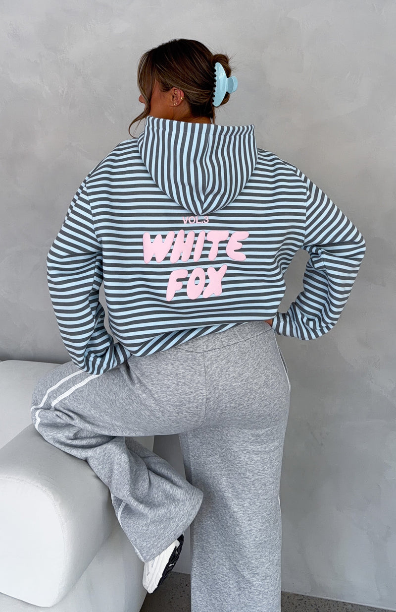 Offstage Striped Oversized Hoodie Blue/Charcoal Stripe