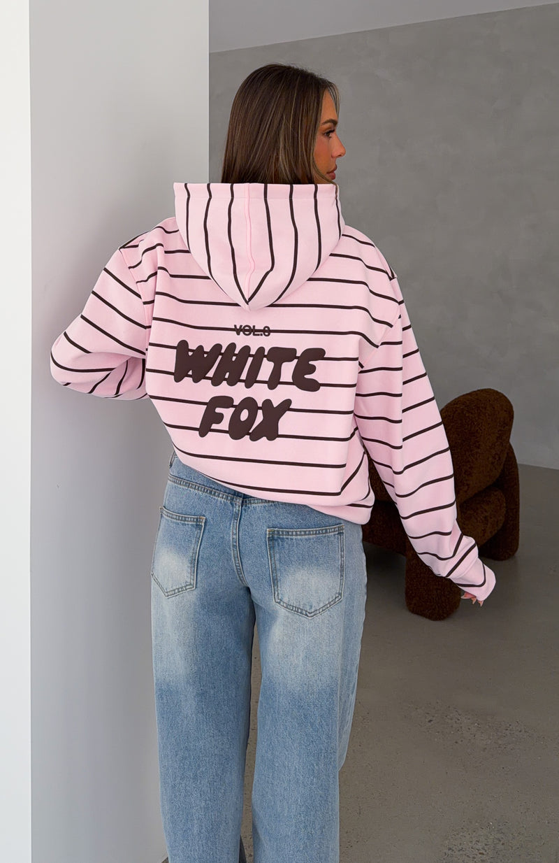 Offstage Striped Oversized Hoodie Posy/Chocolate Stripe