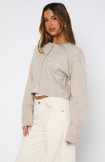 Make Me Happy Knit Cardigan Beige