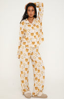 Pillow Talk Printed Long Sleeve Pyjama Set Maple Morning