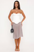 Pixel Romance Midi Skirt Dove