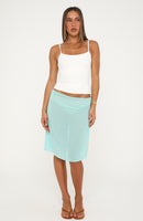 Pixel Romance Midi Skirt Mint