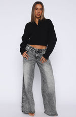 Warm Whispers Knit Cardigan Black