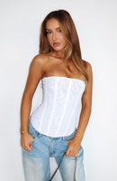 Tell Me A Secret Strapless Bustier White