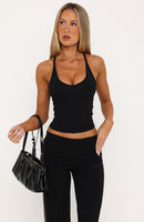 Rest And Relax Racer Back Tank Top Black