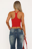Rest And Relax Racer Back Tank Top Red