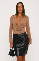 Straight Up Stunning Pu Midi Skirt Black