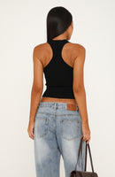 Sweetest Life Knit Racer Back Tank Top Black
