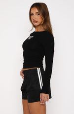 Young And Impatient Long Sleeve Baby Tee Black