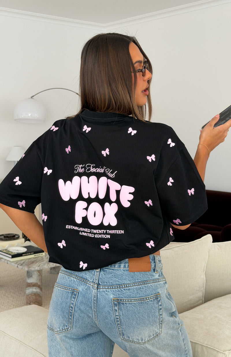 The Social Club Lottie Oversized Tee Black