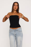 Tiny Drama Strapless Top Black