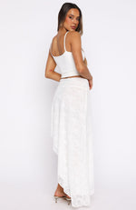 Dancing On My Own Midi Skirt White