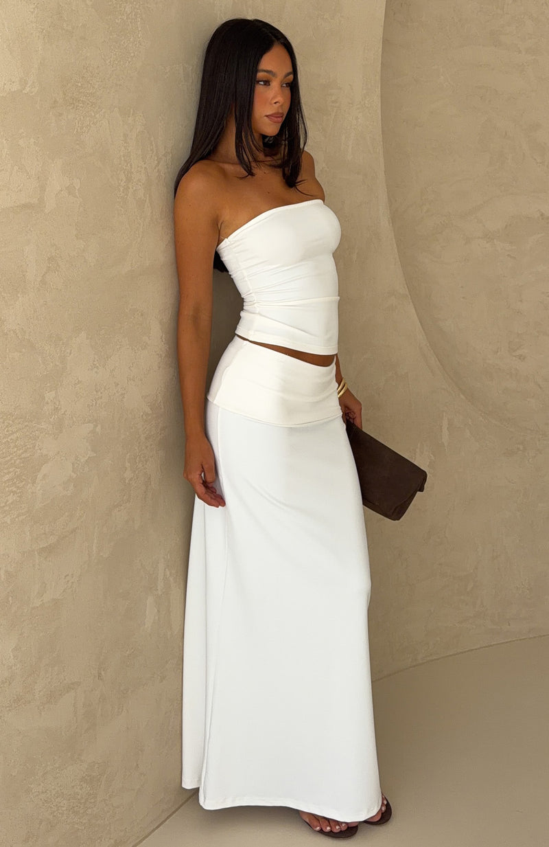 Unspoken Thoughts Maxi Skirt White