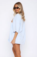 Flower Girl Oversized Tee Blue