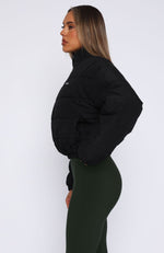 Courchevel Long Sleeve Zip Front Puffer Black