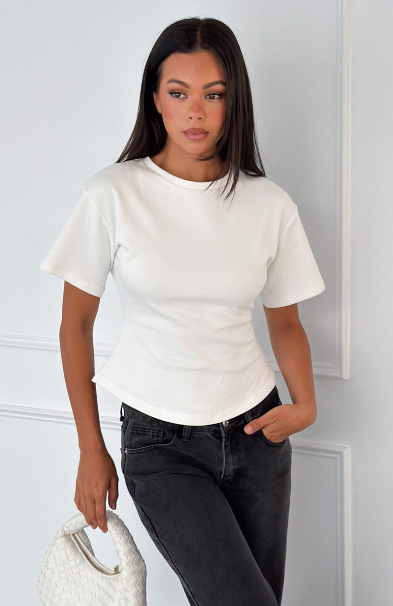 Whisper In Time Short Sleeve Top White