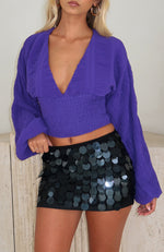 Love Shy Long Sleeve Top Violet