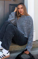 Going Through The Motions Knit Sweater Smokey Grey