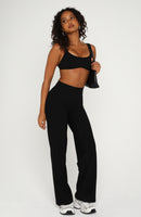 Crushing Mid Wide Leggings Black