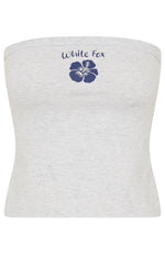 Buy Your Own Flowers Strapless Top Grey Marle