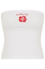 Buy Your Own Flowers Strapless Top White