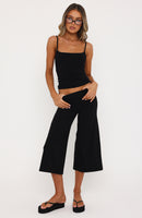 Can't Go Wrong Wide Leg Capri Black