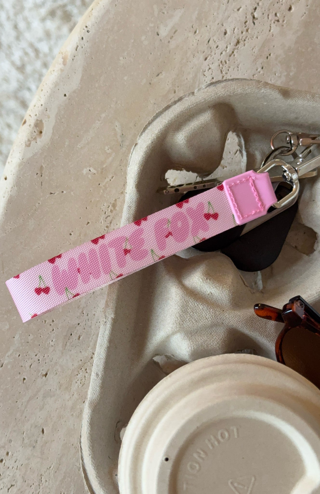 Club 14 Emory Strap Keychain Pink | White Fox Boutique
