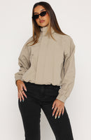 Cool Vibe Funnel Neck Jacket Khaki