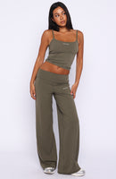 Core Strengths Wide Leg Pants Khaki