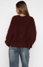 Cozy Vibes Knit Cardigan Bordeaux