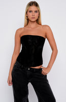 Don't Be Indecisive Strapless Bustier Black