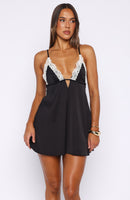 Far Off Places Mini Dress Black/Cream