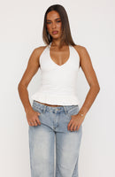 Flirty Fever Halter Top White