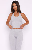 Focus On The Good Halter Top Grey Marle