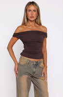 Halfway Over It Strapless Top Chocolate