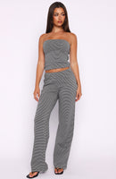 Happy It Happened Pants Grey/White Stripe