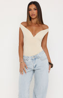 Into The Mix V Neck Bodysuit Bone