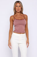 Just Let It Go Singlet Pink Stripe