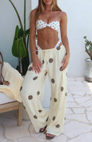 Tropic Muse Pants Cream/Choc Polka Dot