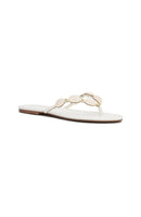 Kira Beaded Thong Sandals White