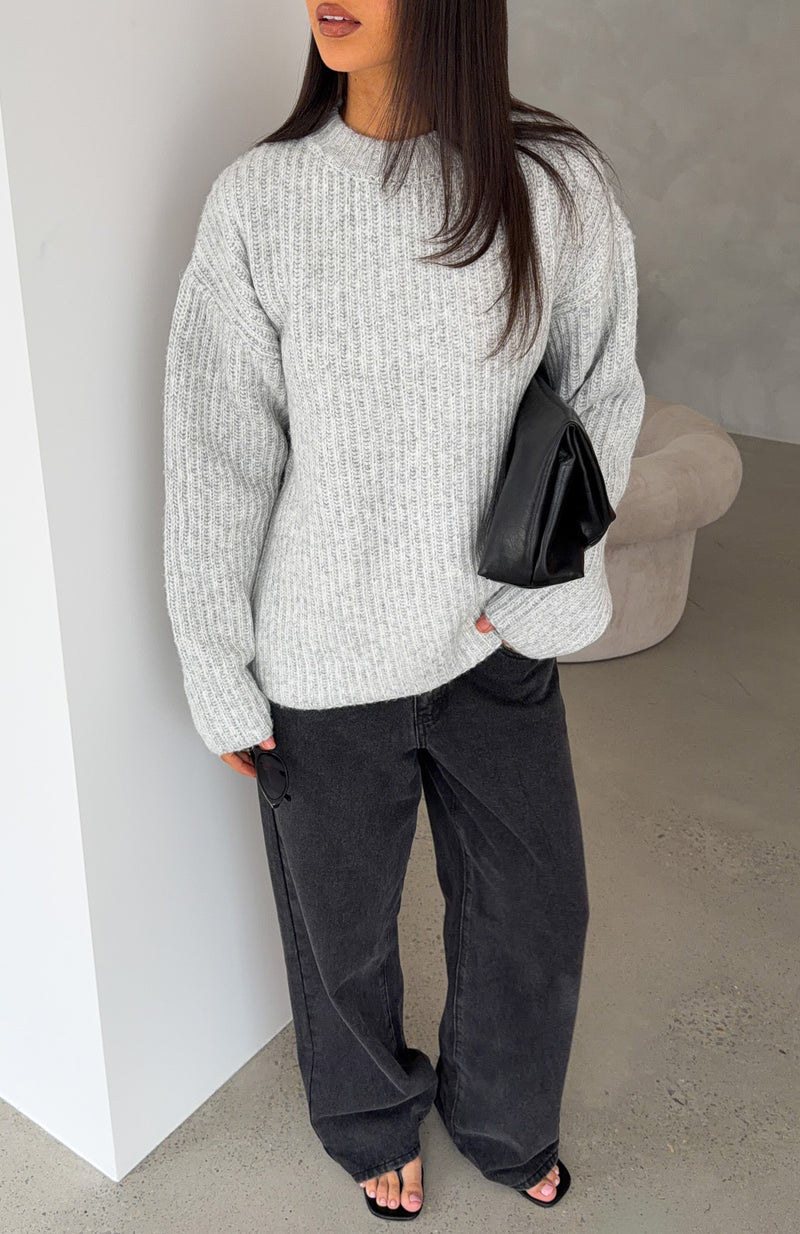 Lavinia Knit Sweater Grey Marle