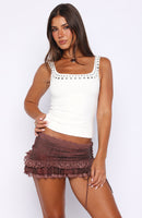 Let's Play Studded Tank Top White