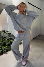 Lucky Thirteen Shaya Wide Leg Sweatpants Dark Grey Marle