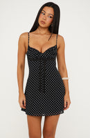 Making Statements Mini Dress Black/White Polka Dot