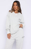 Moving Out Waffle Oversized Hoodie Light Grey Marle
